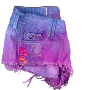 Cotton Candy handmade upcycled denim tiedye shorts size 26